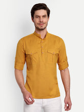 Mens Casual Slim Fit Full Sleeve Double Pocket Cotton Trendy Kurta